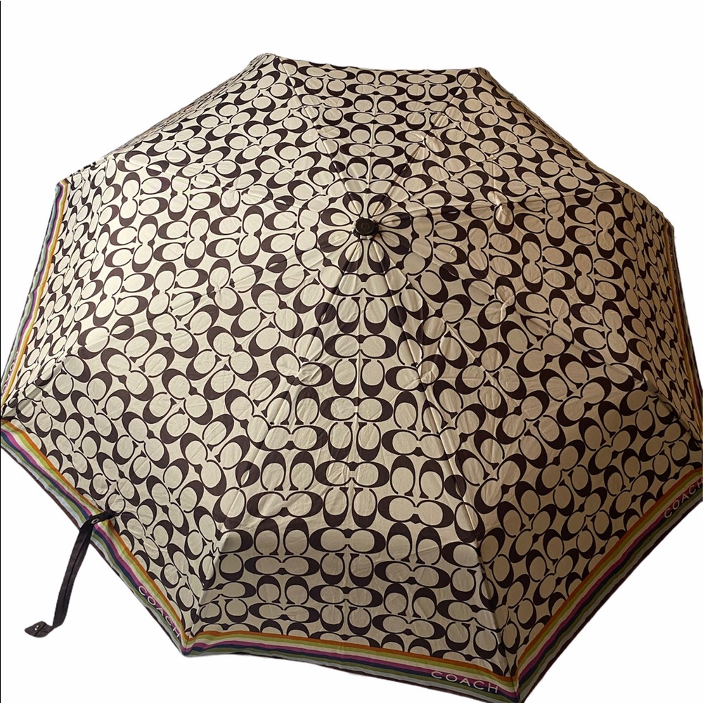 Classic brown Coach signature c umbrella